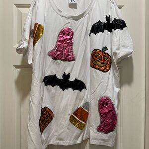 Halloween Ghost and Bat  T-Shirt size 3x